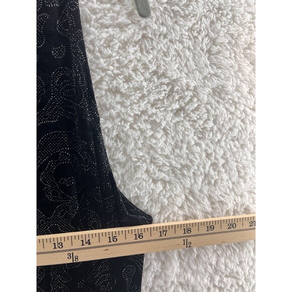 Vintage Black Dress Size 14 Maxi Sleeveless Whimsigoth Elegant Velvet Mock Neck - Picture 6 of 12